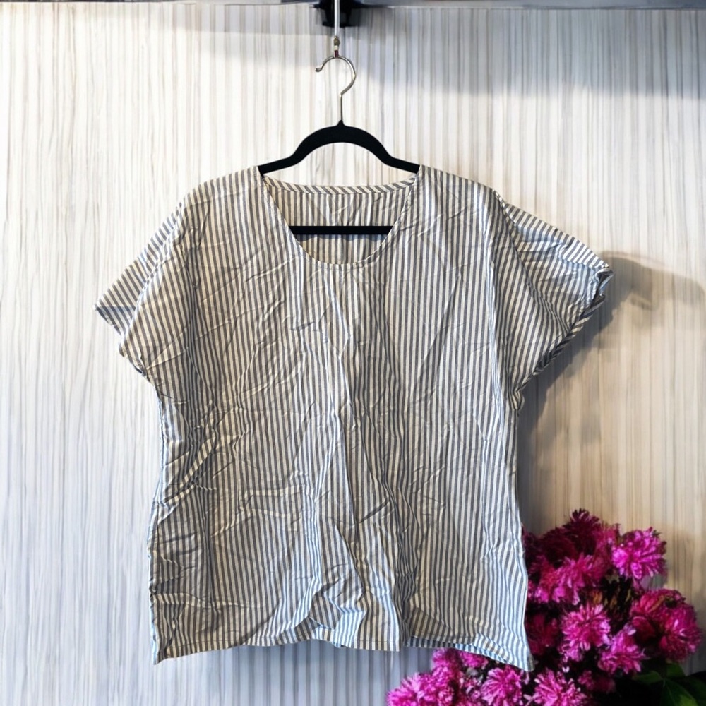 Striped Blue and White Top